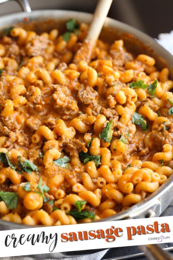 Imagen de Pinterest para pasta con salchicha italiana.