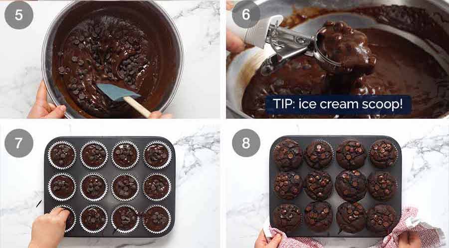 Cómo hacer muffins de chocolate