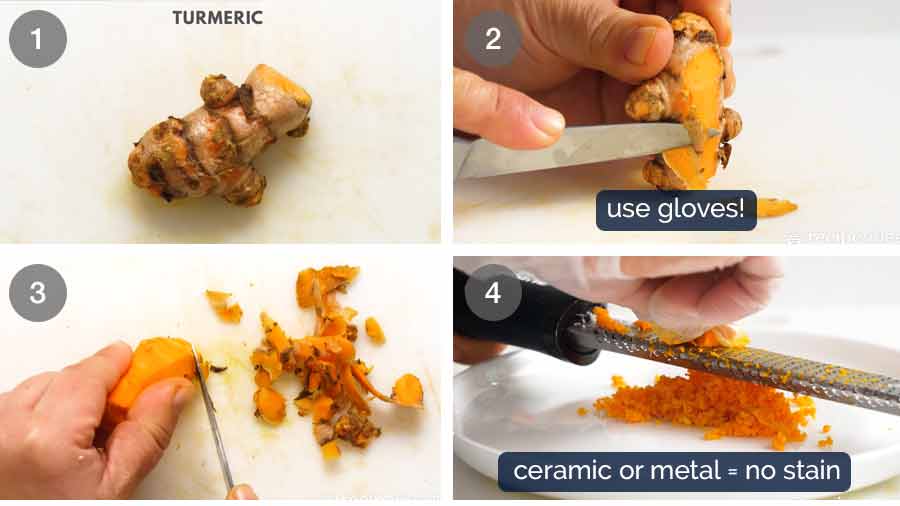 Ingredientes del curry amarillo tailandés - cúrcuma