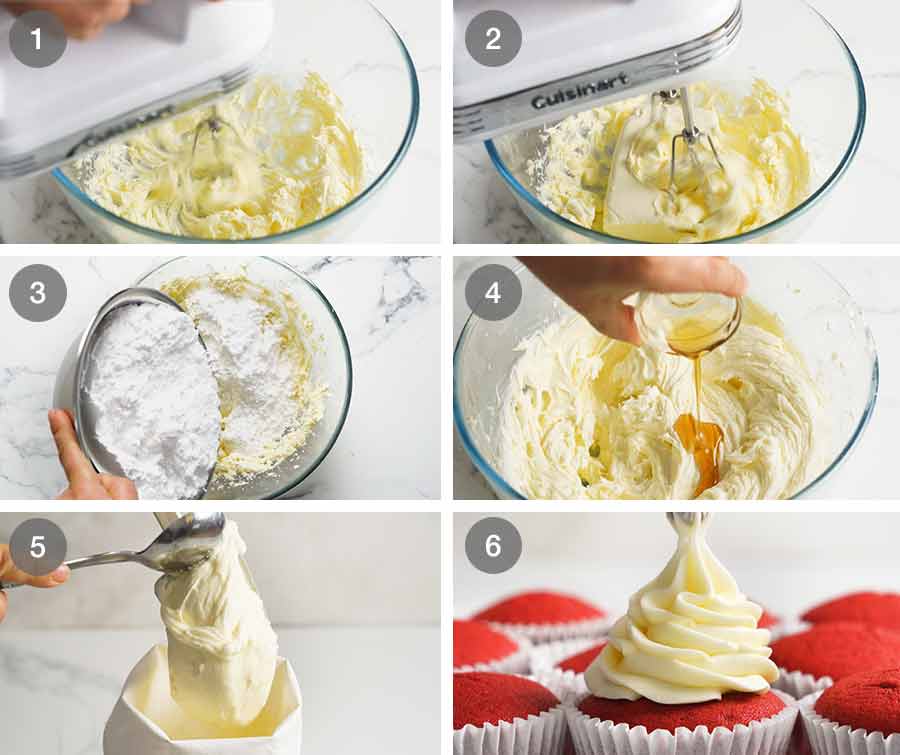 Cómo hacer glaseado de queso crema para cupcakes de terciopelo rojo