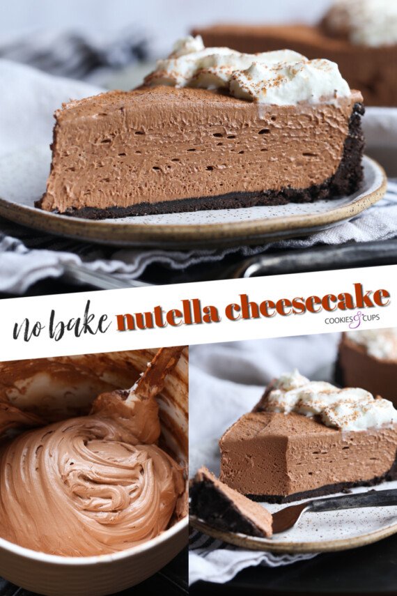 Imagen de Pinterest de tarta de queso con Nutella sin hornear