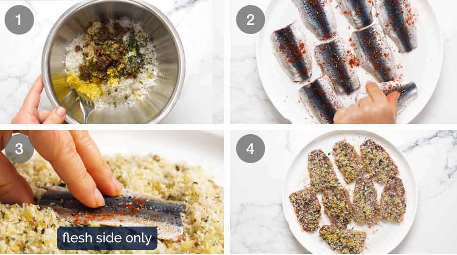 Cómo hacer sardinas con costra mediterránea