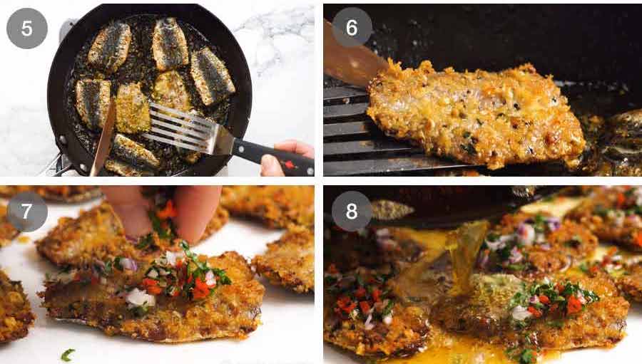 Cómo hacer sardinas con costra mediterránea