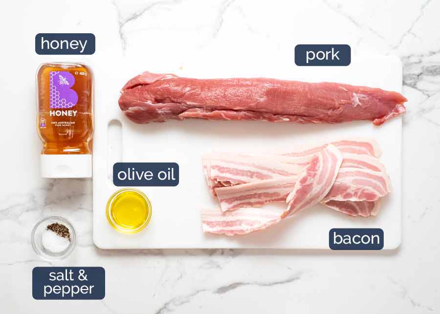Ingredientes en Solomillo de cerdo envuelto en tocino