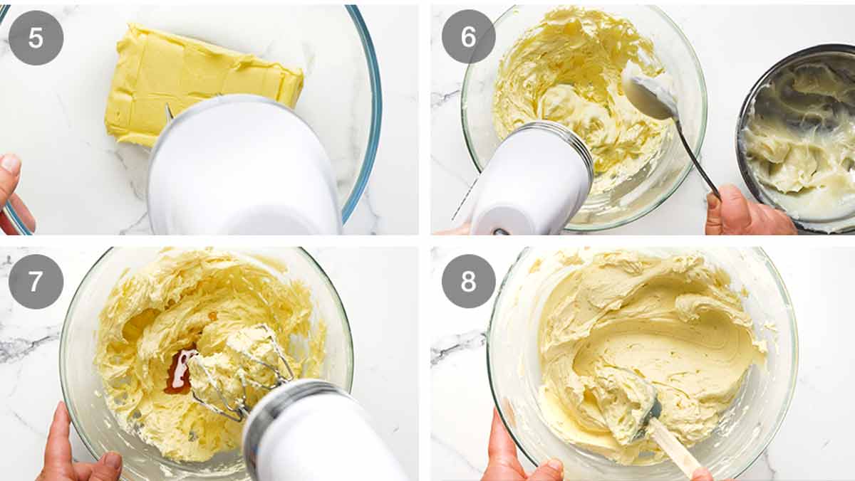 Cómo hacer glaseado de vainilla esponjoso menos dulce