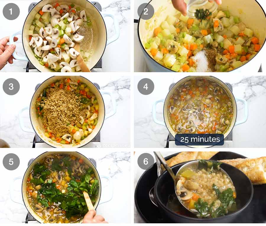 Cómo hacer sopa de cebada perlada