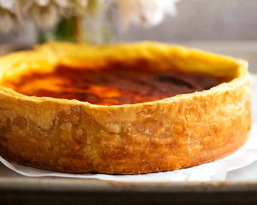 Foto que muestra el lado de la masa de pastelería Flan Patissier