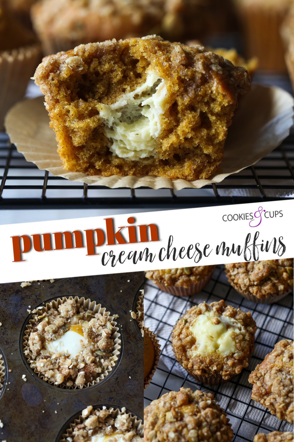 Muffins de calabaza y queso crema Pinterest Image