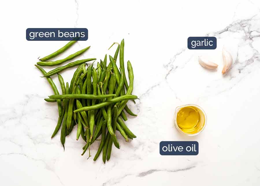 Ingredientes de judías verdes salteadas con ajo