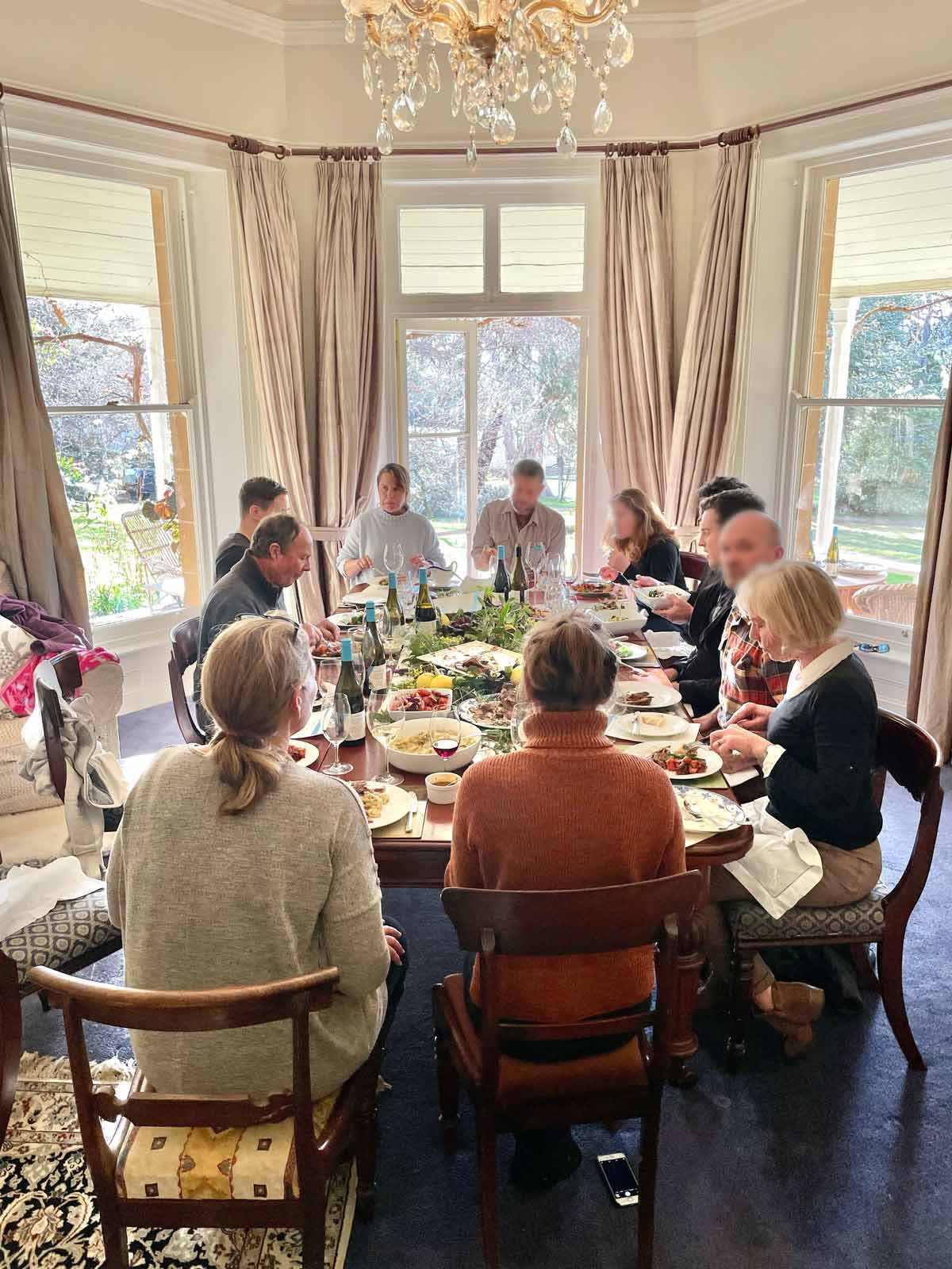 Almuerzo en Meadowbank Vineyard Tasmania