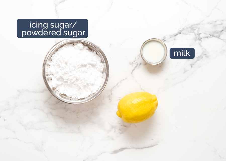 Ingredientes del glaseado de limón