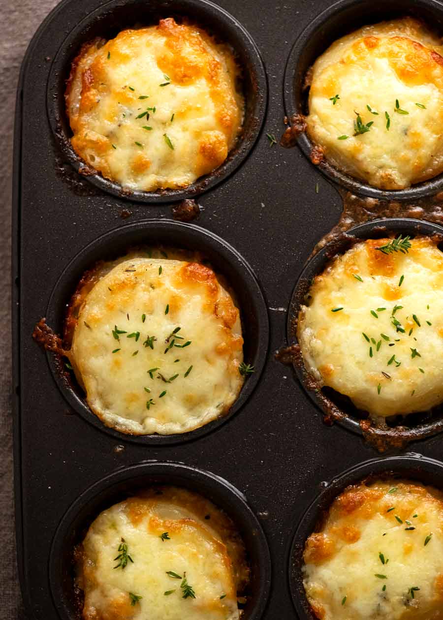 Mini patata dauphinoise - Pilas gratinadas en un molde para muffins