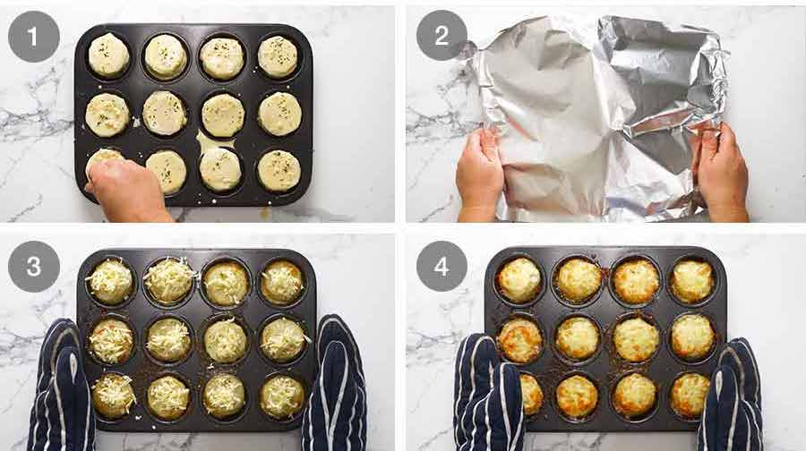 Cómo hacer Mini Dauphinoise de patata - Pilas gratinadas