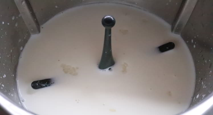 Echamos todos los ingredientes menos la leche condensada y lo cocinamos
