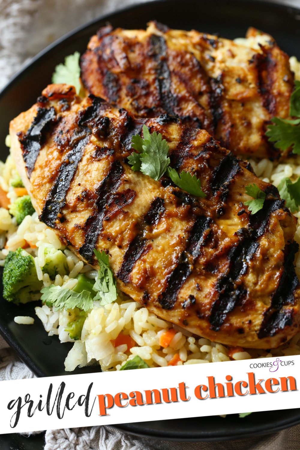 Imagen de Pinterest de pollo con maní a la parrilla tailandés