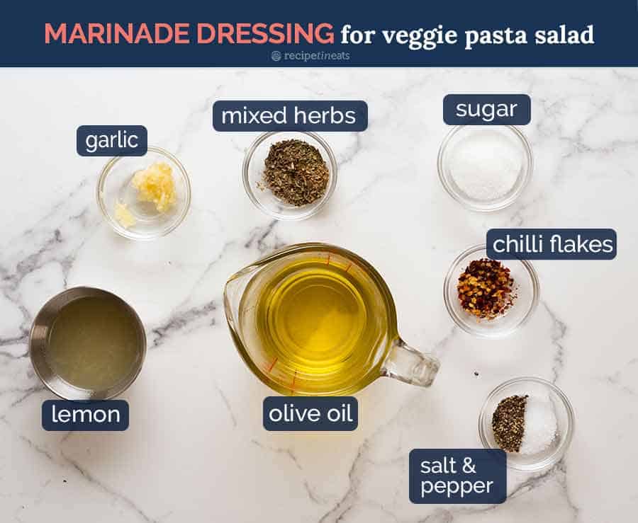 Ingredientes para adobo de verduras