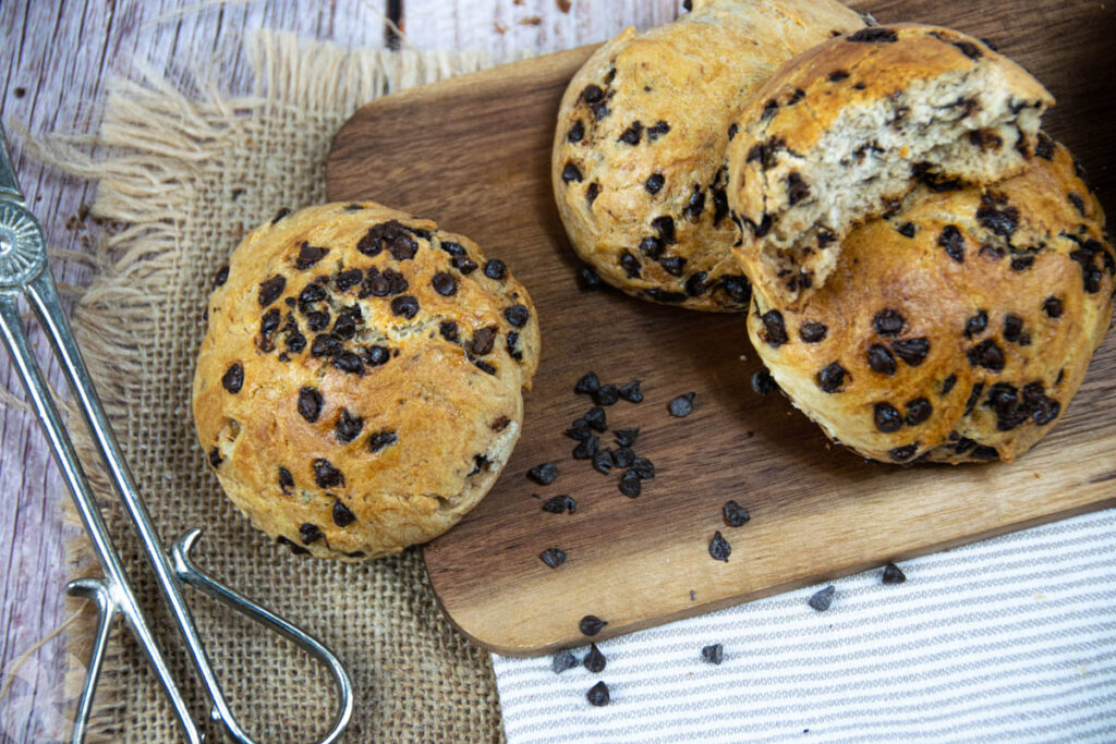 Bollitos de pepitas de chocolate tipo Doowaps o Weikis