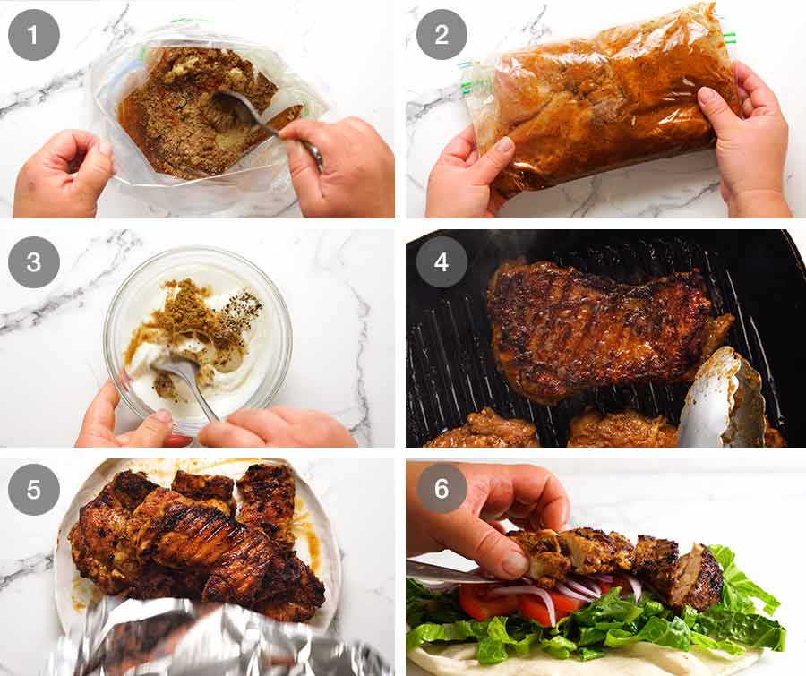 Cómo hacer shawarma de pollo