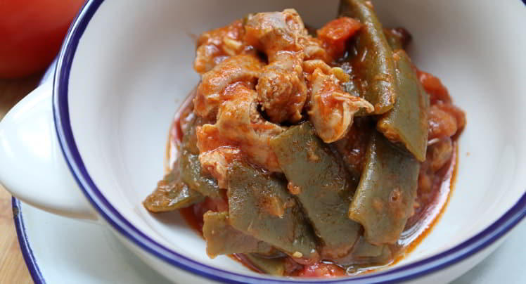 Como hacer la receta de judías verdes con mollejas de pollo