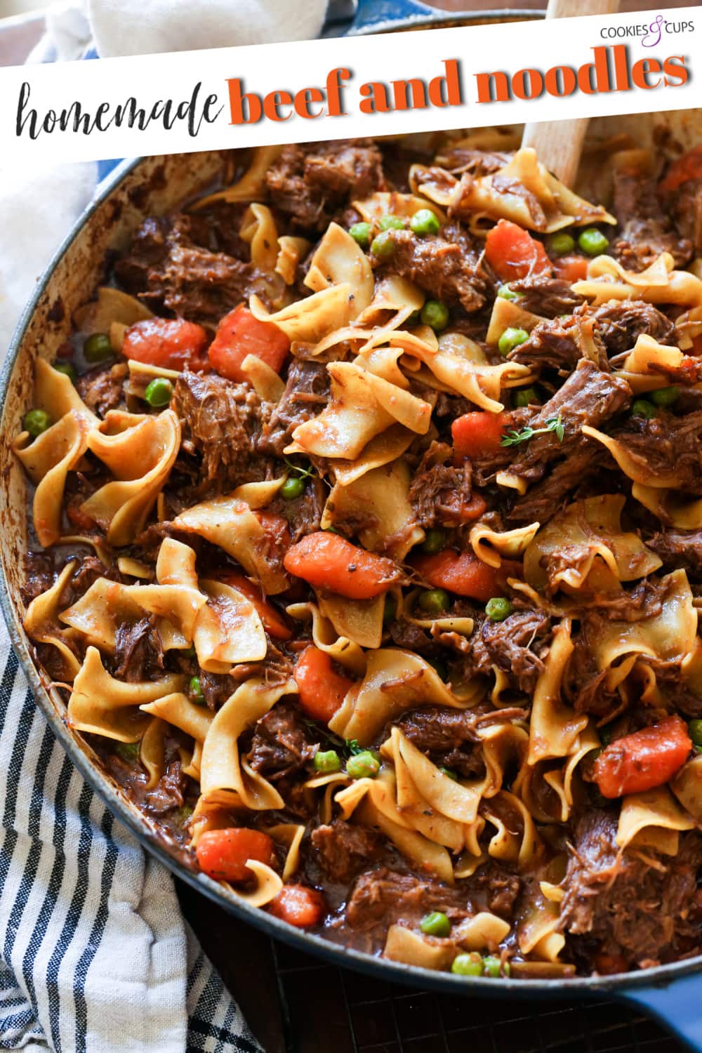 Imagen de Pinterest de carne y fideos caseros