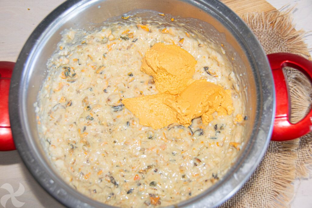 Pimientos rellenos de paté de salmón con mejillones