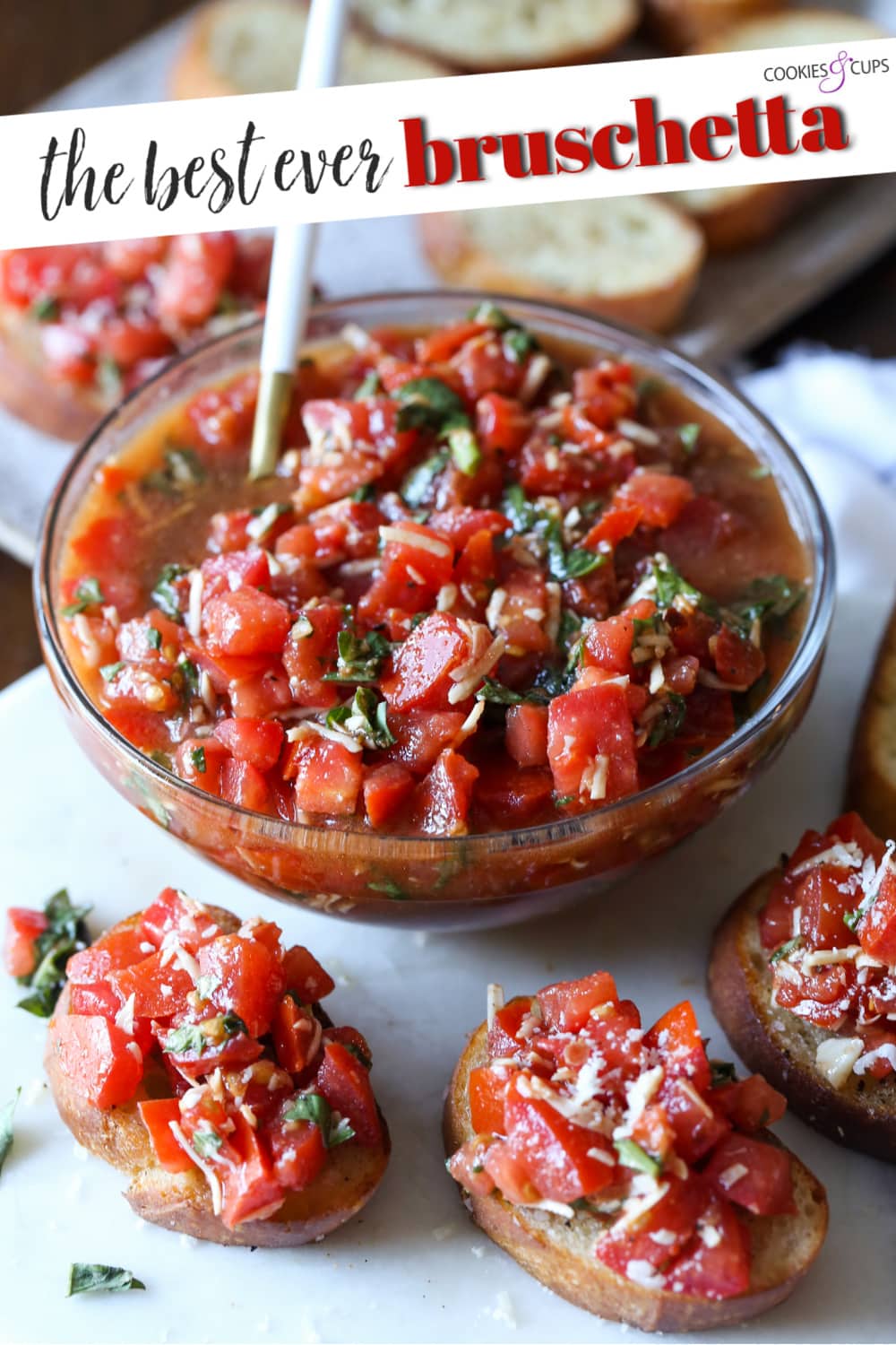 Imagen de Pinterest para la mejor bruschetta.