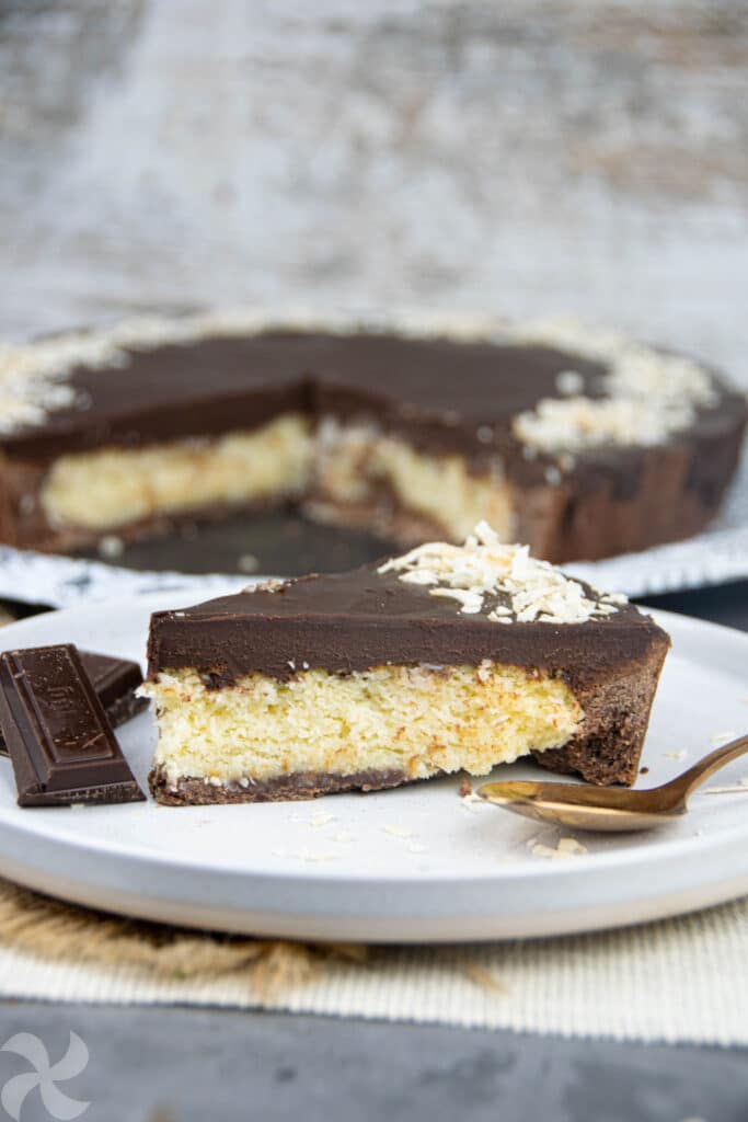 Tarta de coco y chocolate