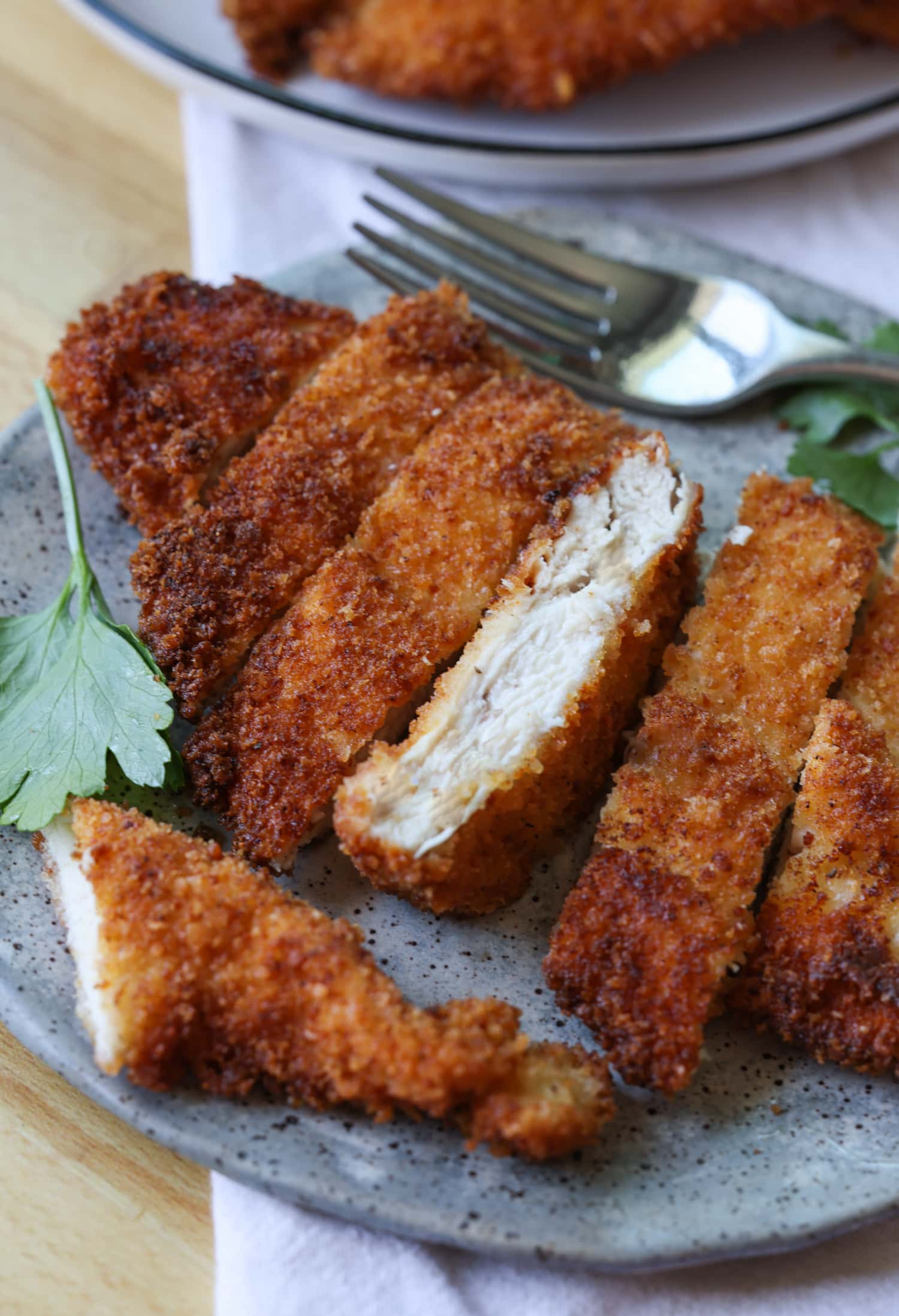 chuletas de pollo en rodajas
