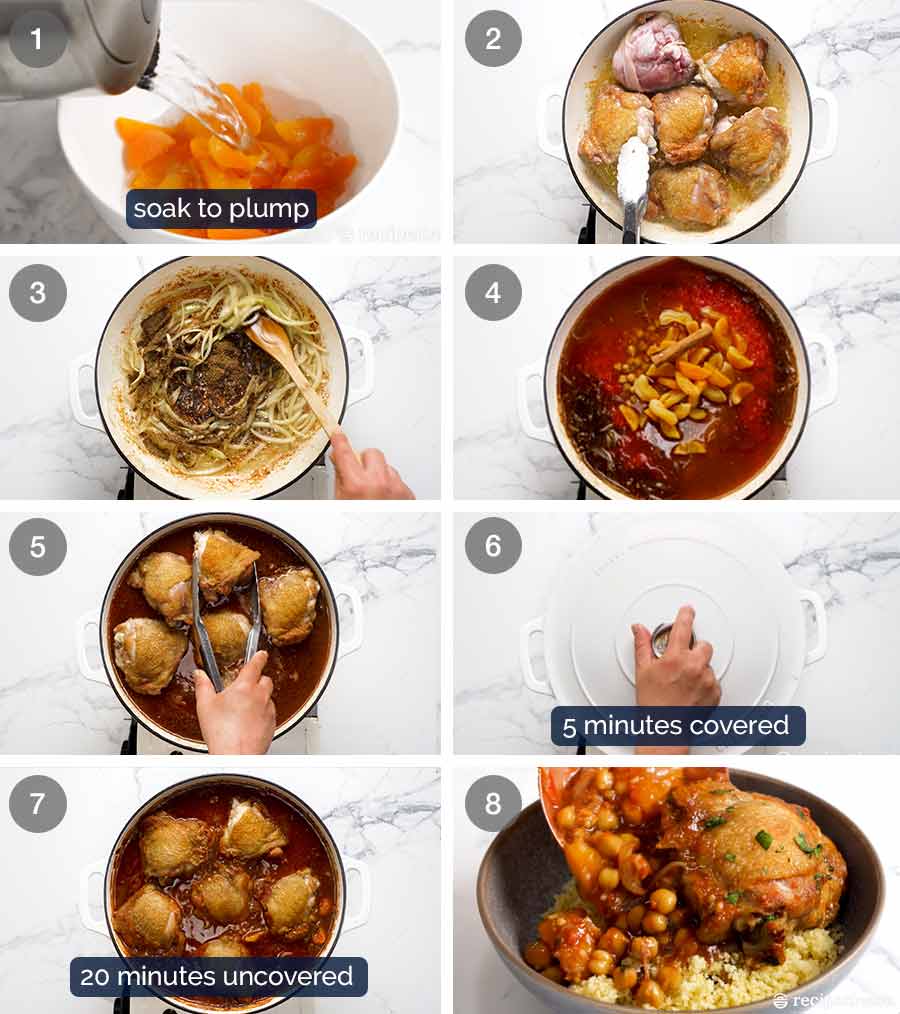 Cómo hacer Tagine de pollo marroquí