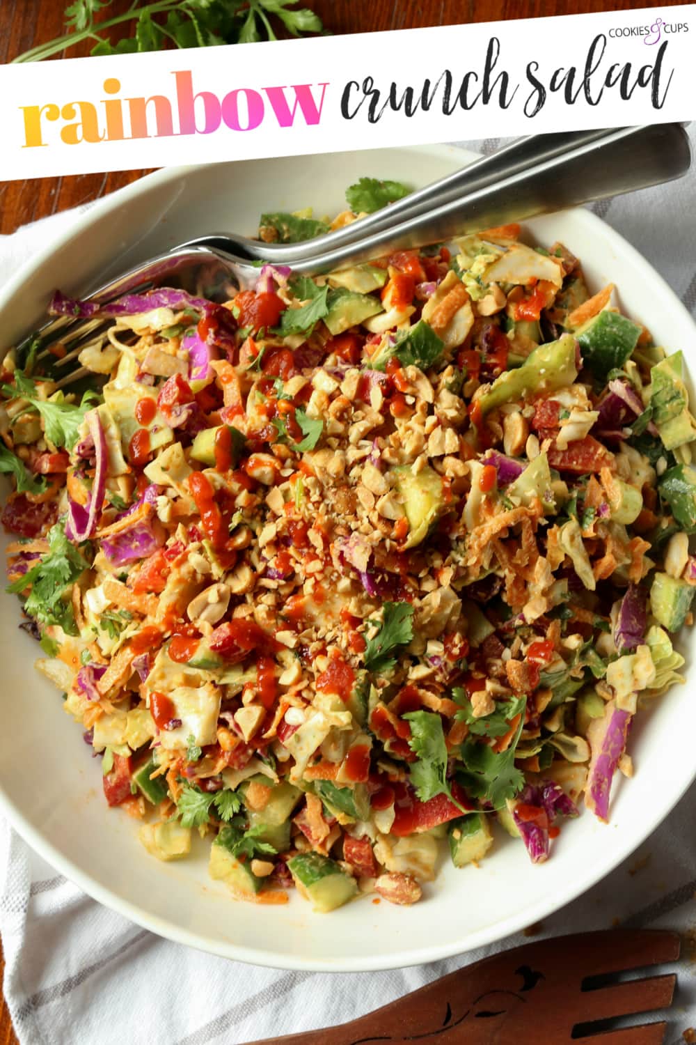Imagen de pinterest de la ensalada Rainbow Crunch