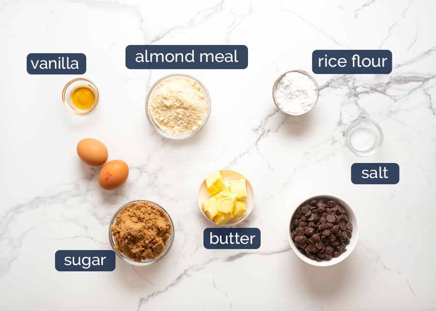 Ingredientes en Brownies de chocolate sin harina (sin gluten)