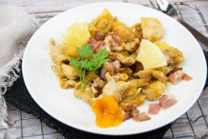 Pollo agridulce a la Hawaiana