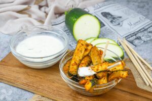 Calabacín adobado con salsa de Yogur con Mostaza