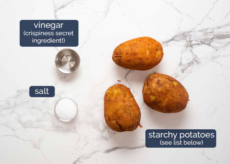Ingredientes para patatas fritas crujientes