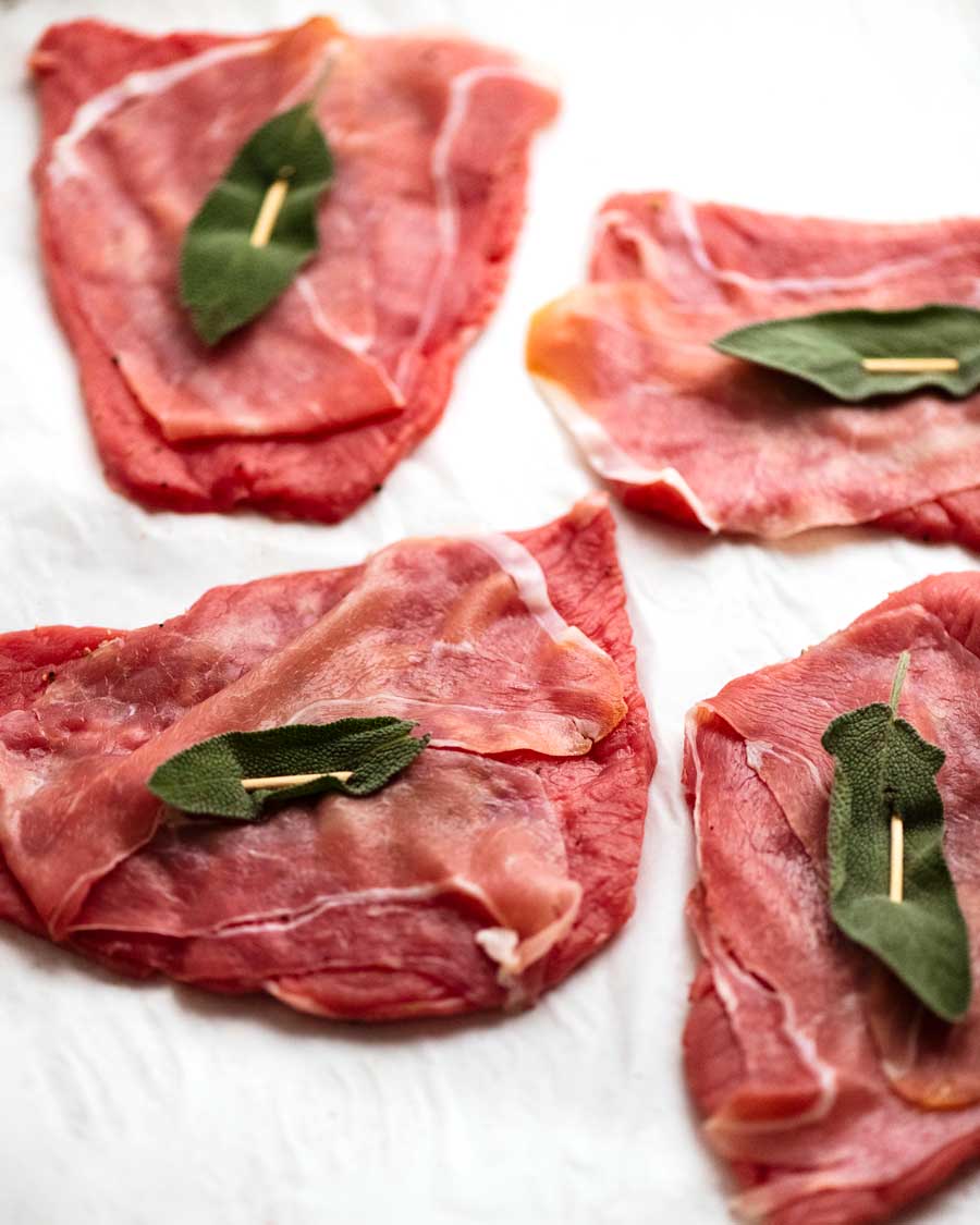 Saltimbocca lista para cocinar