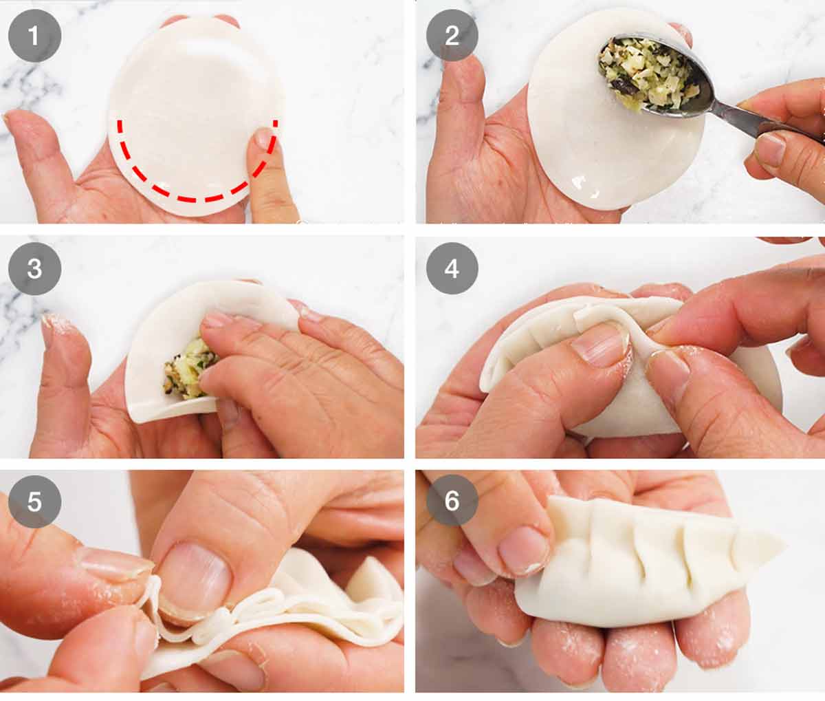 Cómo envolver albóndigas de verduras (Potstickers)
