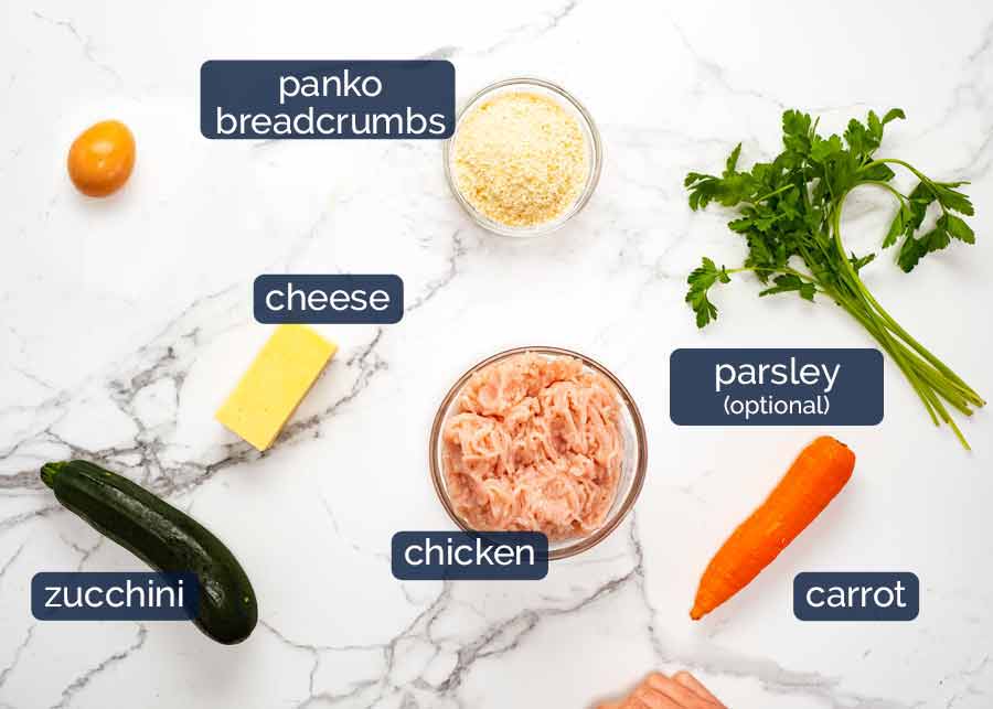 Ingredientes para Albóndigas de pollo (empanadas de pollo)