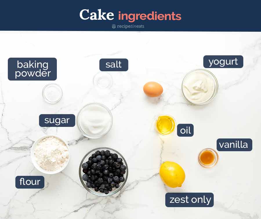 Ingredientes del pastel de crema de arándanos