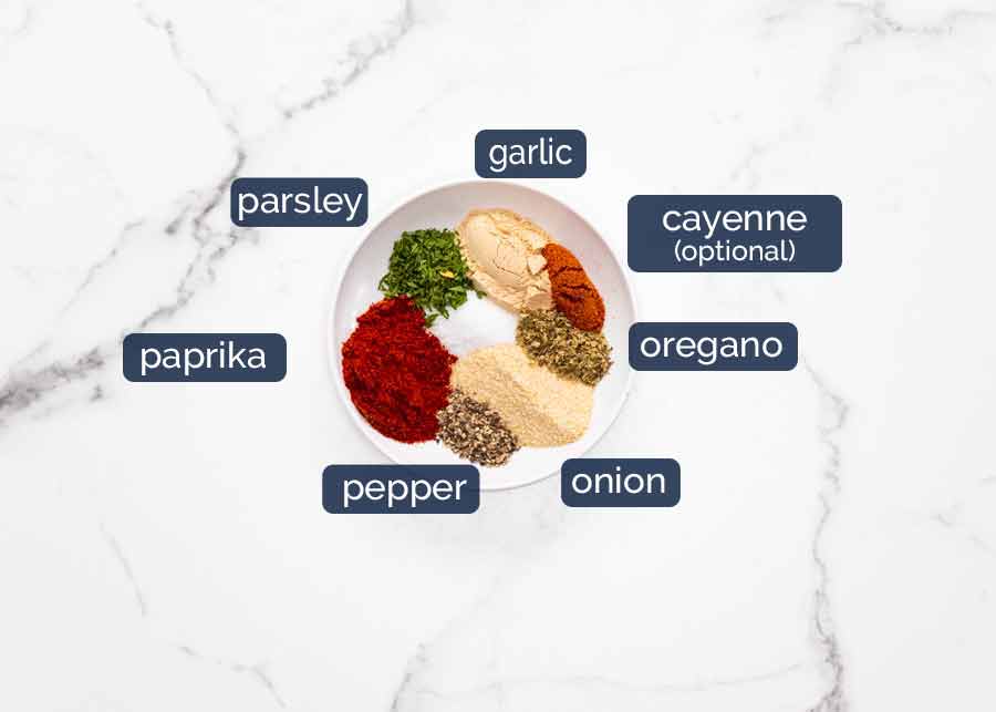 Ingredientes para condimentar papas fritas