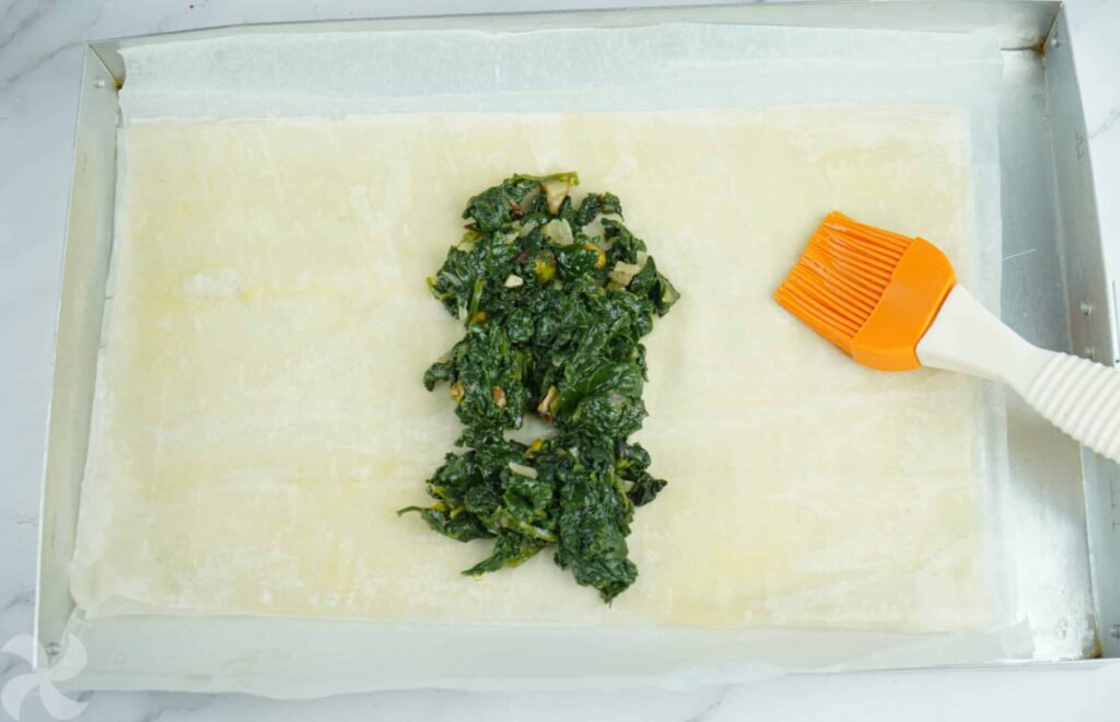 Paquetes de espinacas con queso feta