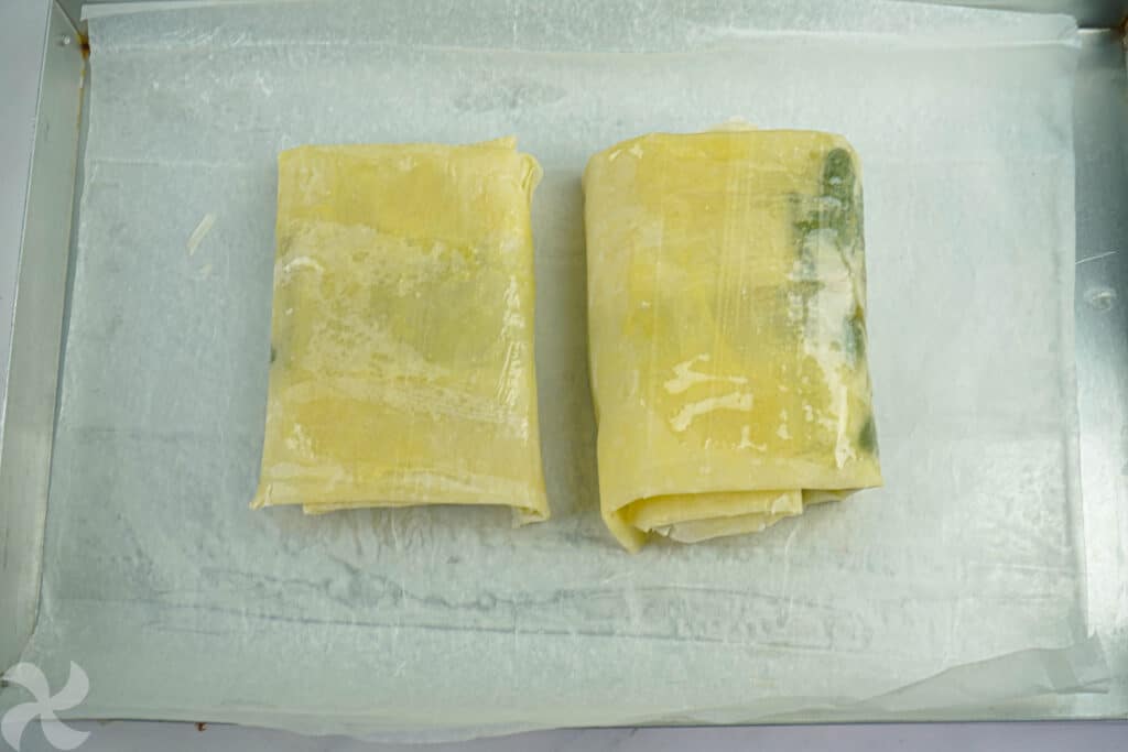 Paquetes de espinacas con queso feta