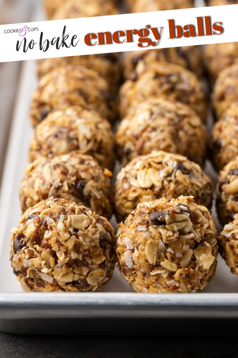 Bolas energéticas sin hornear Imagen de título de Pinterest para Energy Bites.
