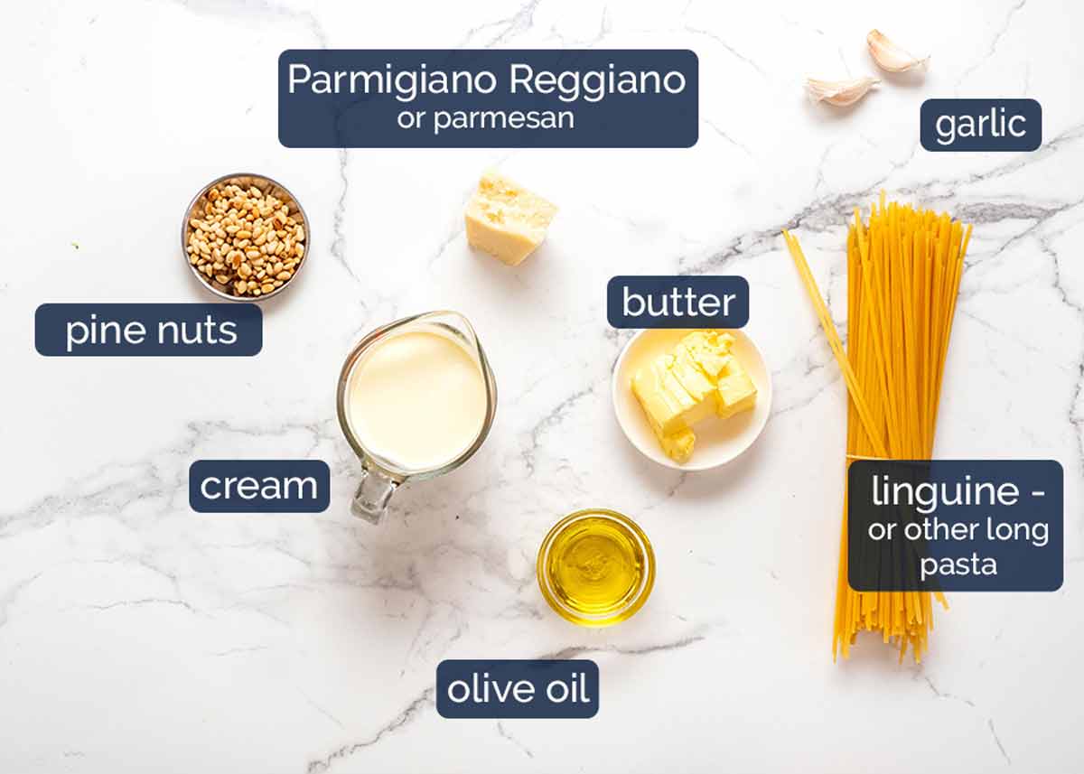 Ingredientes en Pasta Primavera