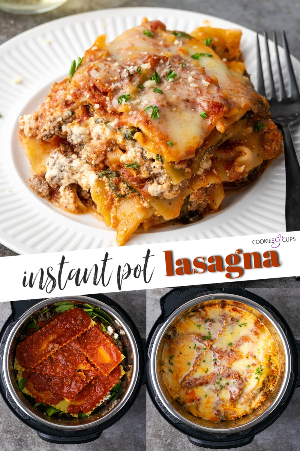 Imagen de Pinterest de lasaña instantánea