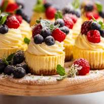 Primer plano de Mini tartas de queso