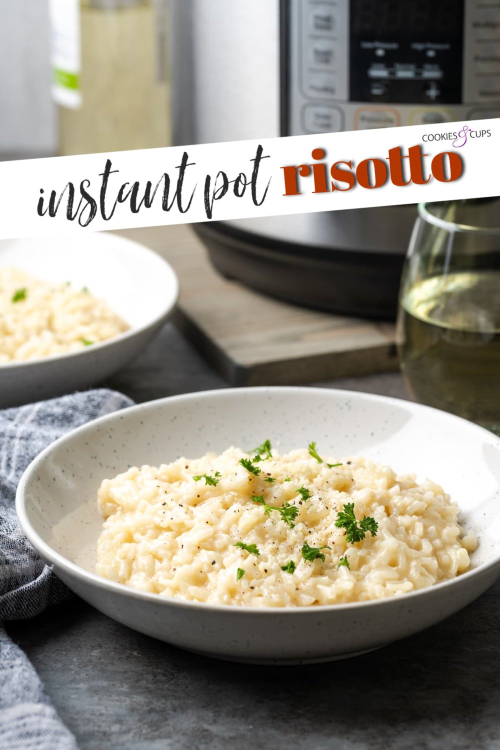 ¡Risotto instantáneo cremoso y fácil en menos de 30 minutos! Instant Pot Risotto Imagen de Pinterest