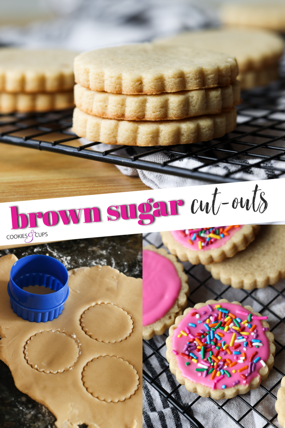 Imagen de pinterest de galletas de azúcar recortadas de azúcar moreno