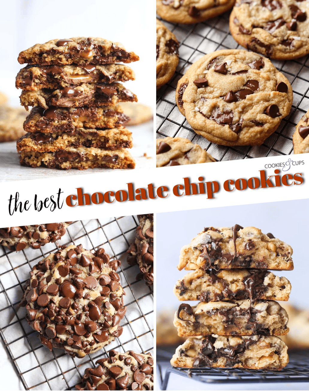 ¡Las mejores recetas de galletas con chispas de chocolate! ¡Desde galletas de mantequilla con bordes crujientes hasta galletas gruesas, dulces, cargadas de chocolate y todo lo demás! Imagen de Pinterest de las mejores galletas con chispas de chocolate