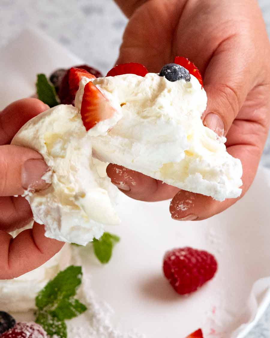 Interiores de malvavisco de Mini Pavlovas