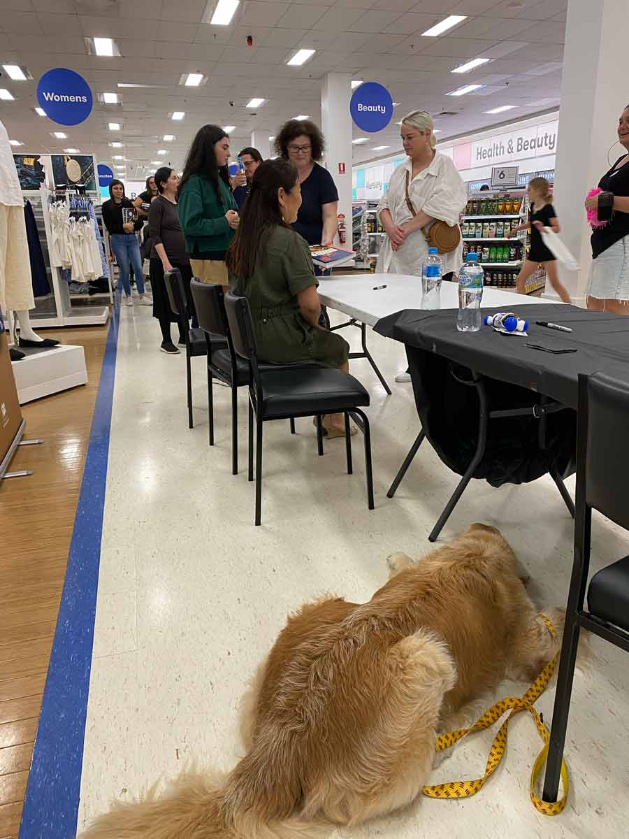 Dozer-dormido-Big-W-book-signing